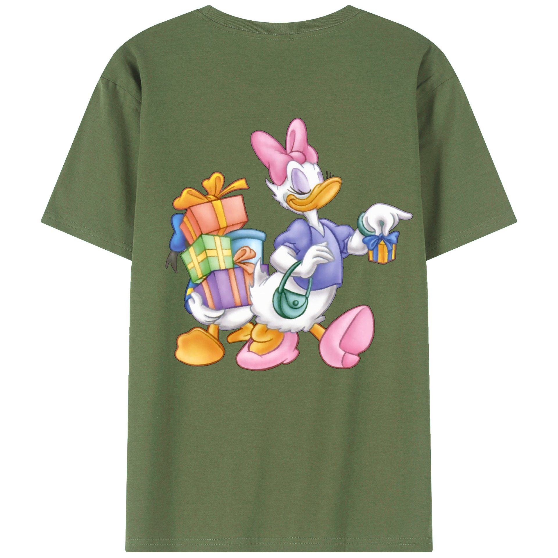 ミッキーマウス Mickey Mouse 綿100％ メンズ半袖Tシャツ（バックプリント） 通気性